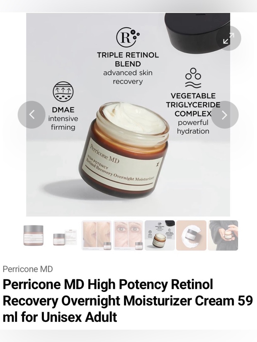 Perricone MD White and Brown Retinol Overnight Moisturizer 59ml